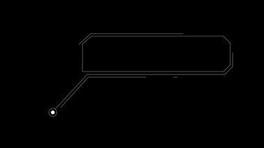 Siyah arkaplan ve çerçeve elementinde animasyon çağrısı yap. 4K video.