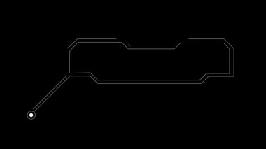 Siyah arka planda animasyon çağrısı yap, Hud elementi animasyonu. 4K.
