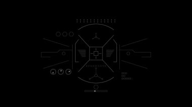 Siyah arka planda yüksek çözünürlüklü hedef. Gelecekçi unsurlar. 4K video