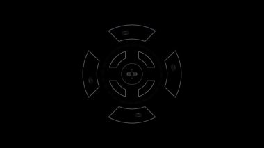 Hedef siyah bir arkaplanda. Gelecekçi unsurlar. 4K video.