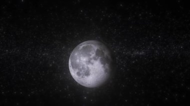 Yıldızlı gökyüzü, parlayan ay, 4K video