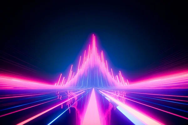 Neon Lichten Futuristische Achtergrond — Stockfoto