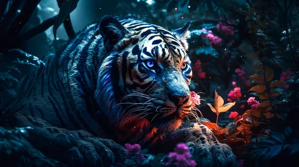 Belo Retrato Tigre Predador Animal — Fotografia de Stock