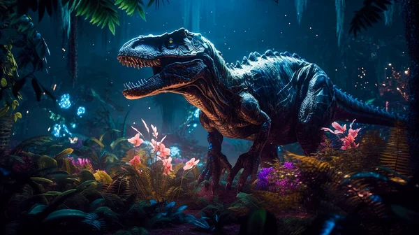 Illustration Dinosaur Jungle Background — Stock Photo, Image