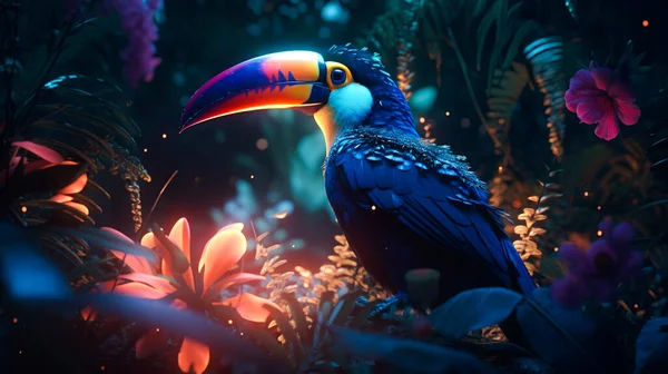 Günbatımında Güzel Tropikal Kuş — Stok fotoğraf