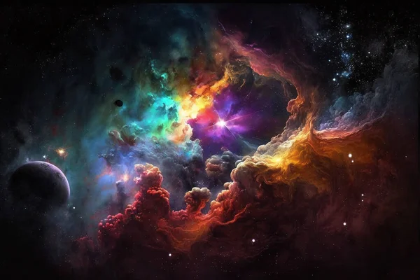 Αφηρημένο Υπόβαθρο Όμορφο Νεφέλωμα Και Γαλαξίες Στο Διάστημα — Φωτογραφία Αρχείου
