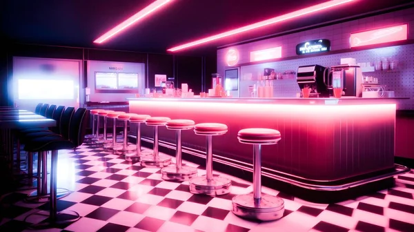 3D渲染一个漂亮的餐厅内部 — 图库照片