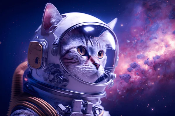 Katze Tierischer Astronaut All lizenzfreie Stockfotos