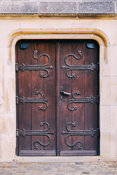 Wooden Carved Ancient Door Concept History Culture — Stock fotografie