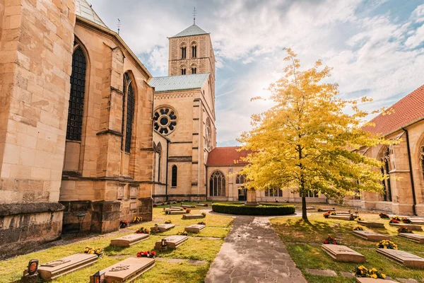 Juli 2022 Munster Tyskland Antik Innergård Med Gotisk Kyrkogård Paulus — Stockfoto
