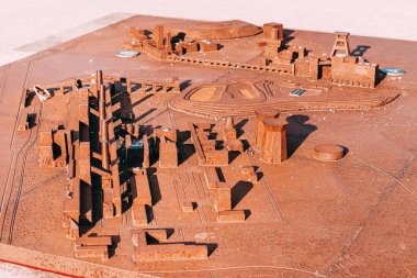 27 Temmuz 2022, Essen, Almanya: Zollverein 'in yerleşimi ve modeli - madenli unesco anıtı, sanayi bölgesinde kokain kullanımı