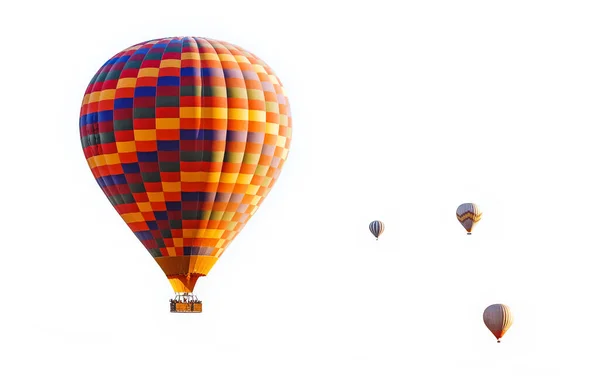 Group Colorful Hot Air Balloons Isolated White Background — Stock Photo, Image