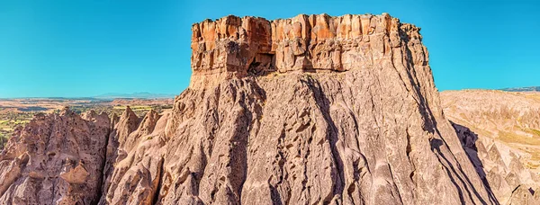 Luchtfoto Van Een Schilderachtige Geologische Formatie Tafelberg Mesa Cappadocië Turkije — Stockfoto