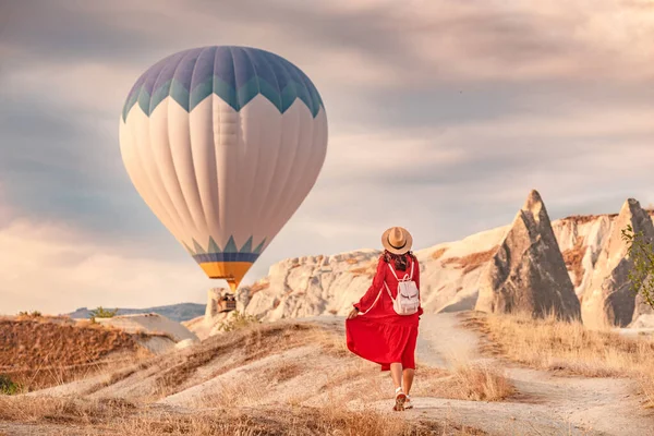 Lucht Levend Met Aanblik Van Ballonnen Zweven Lucht Boven Het — Stockfoto