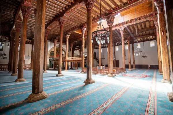 stock image 14 September 2022, Beysehir, Turkiye: Esrefoglu famous mosque with carved wooden interior and columns