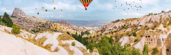 Flying Floating Hot Air Balloons Cappadocia Turkish Wonder — Stock Photo, Image