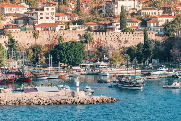 Dezember 2022 Antalya Türkei Luftaufnahme Der Malerischen Bucht Mit Yachthafen — Stockfoto
