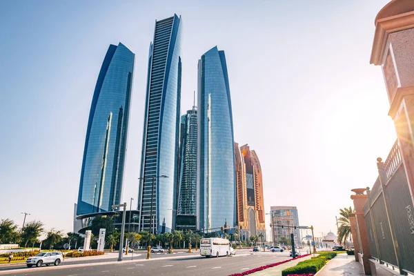 2023 Január Abu Dhabi Egyesült Arab Emírségek Etihad Tornyai Felhőkarcolók — Stock Fotó