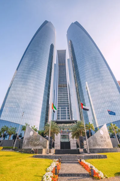 2023 Január Abu Dhabi Egyesült Arab Emírségek Etihad Tornyai Felhőkarcolók — Stock Fotó