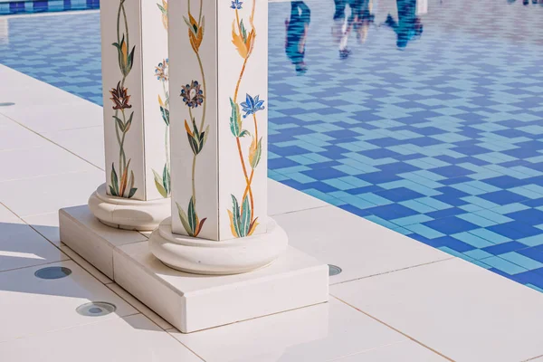 Architectonische Details Van Beroemde Sheikh Zayed Grand Mosque Abu Dhabi — Stockfoto