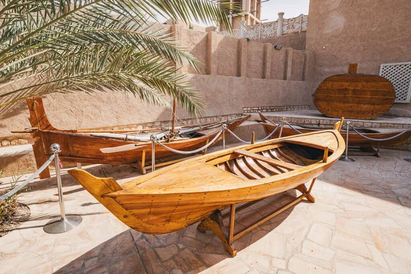 2023 아랍에미리트 Traditional Arab Dhow Boat Ships History Open Air — 스톡 사진