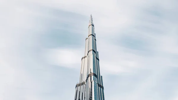 Torre Burj Khalifa Dubai Emirados Árabes Unidos Contra Borrão Movimento — Fotografia de Stock