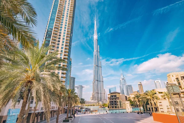 Horizonte Dubai Absolutamente Tirar Fôlego Com Burj Khalifa Elevando Sobre — Fotografia de Stock