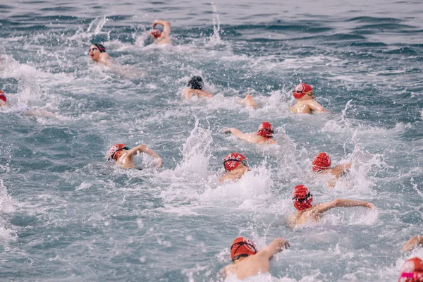 Mai 2023 Antalya Türkei Kinder Und Jugendliche Nehmen Schwimmwettbewerben Offenen — Stockfoto