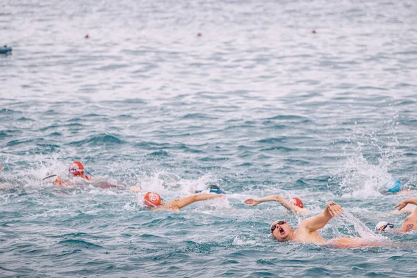 Mei 2023 Antalya Turkije Atleten Amateurs Starten Open Zee Zwemwedstrijden — Stockfoto