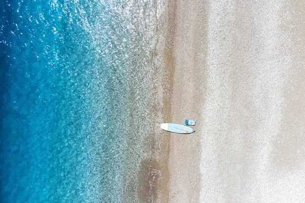 Vista Aérea Una Playa Turquía Con Sup Board Cerca Del — Foto de Stock
