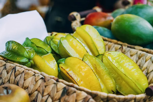 Carambola Star Fruit Stall Local Market — Stock Photo, Image
