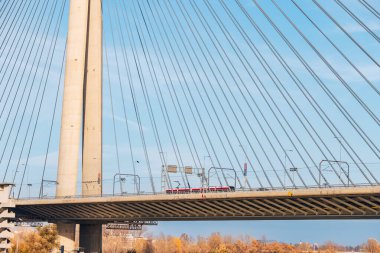 Sırbistan 'ın Belgrad kentindeki metal köprü, gezginlere hem bir ulaşım merkezi hem de Balkanlar' ın kalbinde gezici bir cazibe merkezi olarak hizmet veren kentin manzarasını kapsamlı bir şekilde gösteriyor..