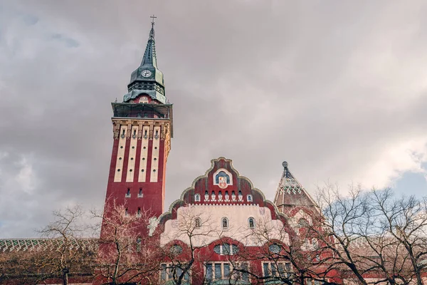 famous town hall as a symbol of the Subotica city history and Serbian architectural heritage, with its red facade and elegant clock tower drawing visitors and tourists