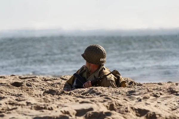 해변에서 싸우고 있습니다 폴란드 — 스톡 사진