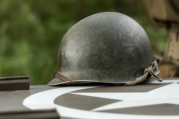 Infantry Helmet Second World War Lies Bonnet Military Vehicle — 스톡 사진