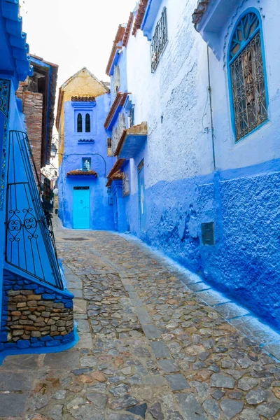 Μπλε Πόλη Γραφικά Στενά Δρομάκια Και Σοκάκια Της Medina Chefchaouen — Φωτογραφία Αρχείου