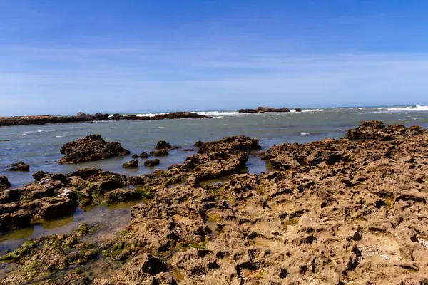 Hostile Rock Bound Coast Atlantic Ocean Essaouira Morocco Africa — Stock Photo, Image