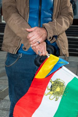 KYIV, UKRAINE - 28 Ekim 2022: İran 'ın Ukrayna' ya karşı Rusya 'nın Ukrayna ile olan savaşına katılımını protesto