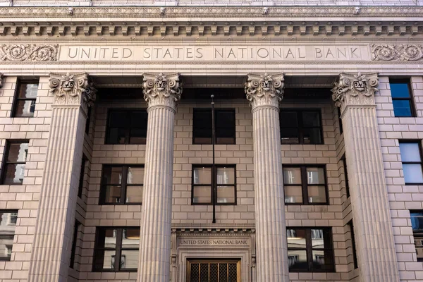美国俄勒冈州波特兰 2022年10月16日 美国银行在波特兰市中心美丽的建筑 — 图库照片
