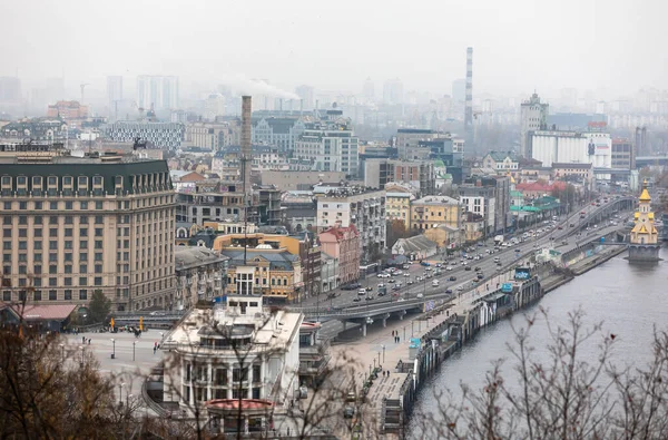 Kyiv Ukraine Nov 2022 Vue Aérienne Podol Vieille Partie Ville — Photo