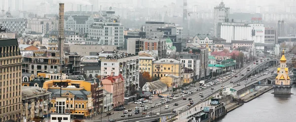 Kyiv Ukrajina Listopadu 2022 Letecký Pohled Podol Stará Část Města — Stock fotografie