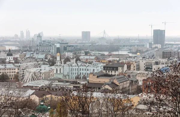 Kyiv Ukraine Nov 2022 Top Kilátás Nyílik Óriáskerék Házak Város — Stock Fotó