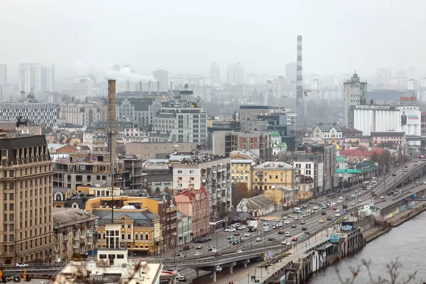 Kyiv Ukraine Nov 2022 Aerial View Podol Old Part City — 图库照片