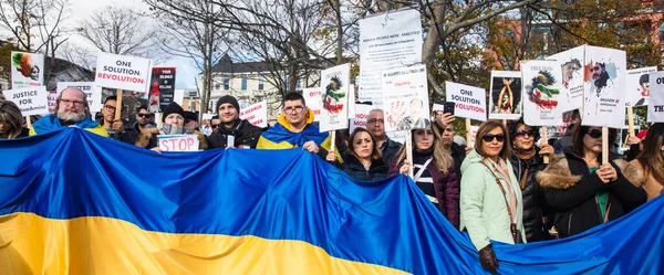 Галифакс Канада Ноября 2022 Года Совместный Ирано Украинский Митинг Поддержку — стоковое фото