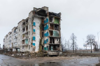 Scars of war. Destroyed houses in Borodyanka, Kyiv Region, as a result of a rocket attack by Russian invaders.