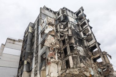 Scars of war. Destroyed houses in Borodyanka, Kyiv Region, as a result of a rocket attack by Russian invaders.