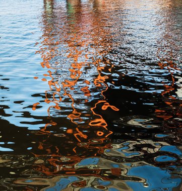 Abstract background and texture. Water surface with colourful reflections