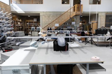 Cyprus, Cyprus - Feb. 20, 2023: War of Russia against Ukraine. Production of Poseidon reconnaissance drones for Ukrainian armed forces