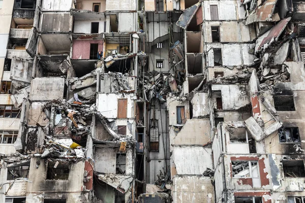 Kharkiv Ukraine Mar 2023 Scars War Ukraine Destroyed Apartment Building — стокове фото