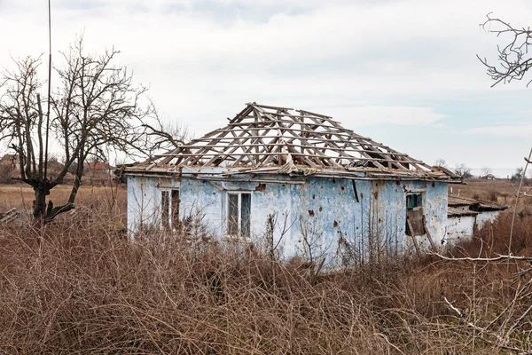 Des Maisons Privées Endommagées Par Guerre Sont Vues Périphérie Kherson — Photo